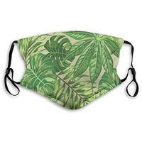 Fashion Comfortable Windproof mask,Exotic Pattern with Tropical Leaves Fresh Jungle Aloha Hawaii,Printed Facial Decorations for Unisex M