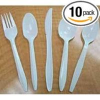 Goldmax Bronze Series White Polypropylene Medium Weight Fork, 12.5 x 9.25 x 8.25 inch - 10 per case.