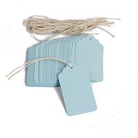 100pcs Kraft Paper Tags with Natural Jute Twine Thanks Tag Thank You Tag Home DIY Wedding Birthday Baby Shower Gift Tags for Guest Price Tag 4x7cm (Blue)