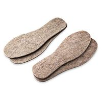 LAMBAA Felt Insoles Pack of 2 Gray 10 Women