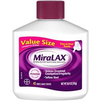 MiraLAX Laxative Powder for Gentle Constipation Relief, #1 Dr. Recommended Brand, 45 Dose Polyethylene Glycol 3350, stimulant-free, softens stool