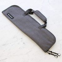 Messermeister 5-Pocket Padded Knife Roll, Grey Denim
