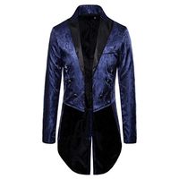 Sunhusing Men's Ethnic Style Double-Breasted Lapel Long Sleeve Suit Tuxedo Jacket Cardigan Outwear Coat(Navy,S)