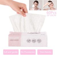 GothicBride Disposable Face Towel Facial Cotton Tissue Dry Wipes for Sensitive Skin (1 PACK-60 PCS)