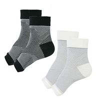 LOHKIAO Compression Foot Sleeves for Men & Women - Plantar Fasciitis Socks, Pain Relief, Heel Pain, Arch Support 2 Pair