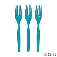 Turquoise Plastic Forks
