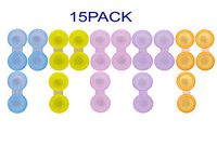 SaPeal 15 Pack Colourful Contact Lens Box Holder Container Case Soak Storage Eyecare Kit