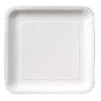 Creative Converting Touch of Color 18 Count Square Paper Lunch Plates, White , 7.25" - 453272