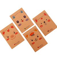 Cupcinu Portable Spiral Memo Books Daily Planner Notebook - Increase Productivity and Accomplish More 4pcs size 12cmx8.4cm (Bear)