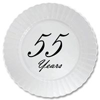 55 Years Classy Black Plastic Dessert Plate (8 CT) by Partypro