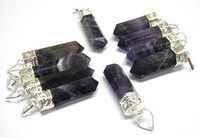 CrystalMiracle Amethyst Pendant Single Crystal Healing Men Women Gift Fashion Jewelry Positive Energy Gemstone Power Spiritual Meditation Wicca Health Wealth Chakra Balancer Accessory