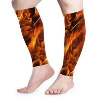 Cvcxvcxvcxvc Flame Pattern Printing Calf Compression Sleeve - Leg Compression Socks for Shin Splint Calf Pain Relief Fit for Men Women and Runners