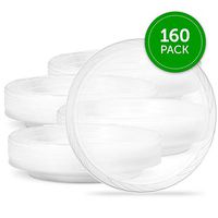 Plasticpro 10'' inch Premium Heavy Weight Crystal Clear Disposable Plastic Dinnerware Party Plate Pack of 160
