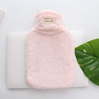 Rubber hot Water Bottle_2019 New Rubber Water-Filled hot Water Bottle Plush Washable Water, Pink, 26 * 16.5cm