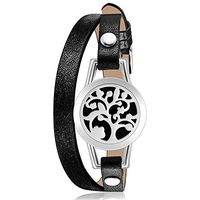 Essential Oil Diffuser Bracelet, 25MM Aromatherapy Bracelets for Women Men, Stainless Steel Diffuser Bracelet Jewelry Gift Set, Free 8 Color Felt Pad, Tree of Life