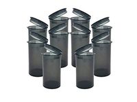 19 DRAM POP TOP BOTTLES QTY CASE SIZE COUNT Rx Pill Prescription Vials Crafts Coins Storage Medicine MMJ 420 CONTAINERS & MADE IN USA (10 PCS, BLACK - Transparent)