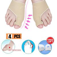 Bunion Sleeve, Gel Pad Bunion Protector (4 Pack), Bunion Toe Corrector, Bunion Cushion Hallux Valgus Corrector Bunion Guard for Bunion Pain Relief Hallux Valgus Brace, Big Toe Joint, Fits with Socks