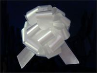 5" Pull String Bow White Gift Wrap Favor Decoration (10 Pieces)