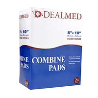 Dealmed Sterile Abdominal (ABD) Combine Pads, 8" x 10", 24 Count