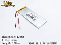 3.7V 4800mAh 4967128 Lithium Polymer Ion Rechargeable Battery Lithium Polymer Li-Po Battery for MP4 GPS MP3 Bluetooth Stereo DIY Gift