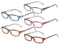 Eyekepper Stylish 5-Pack Ladies Reading Glasses Fashion Readers Women +2.5