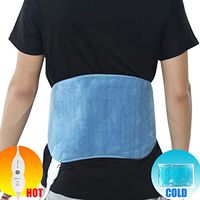 REVIX Lower Back Heating Pad with Hot Cold Ice Gel Pack and Adjustable Belt, Electric Heat Wrap for Waist Lumbar Stomach and Shoulder Pain Relief, UL Listed, Blue