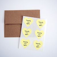 Happily Ever After Stickers by Once Upon Supplies, Heart Seals and Labels for Wedding Invitations, Thank You Cards, and Bridal Shower Invitations, 1.5 Inches X 1.5 Inches, Pastel Yellow, 48 Stickers