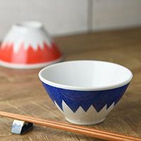 Yamani Mt. Fuji Rice Bowl Set Red Blue 11.7cm from Japan b1612016