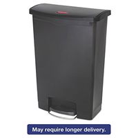 1883615 Rubbermaid Commercial Slim Jim Black 24G Front Step Can - 24 gal Capacity - 32.5quot; Height x