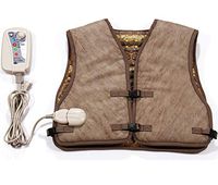 ThermoGem Far Infrared PEMF Photon Short Vest - Natural Amethyst + Tourmaline + Jade - Adjustable Bio Magnetic Pulsed Frequency 1-30 Hz & FIR Heating 86-158°F - Red Light 660Nm - FDA Reg Manufacturer