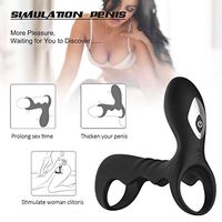 Male Peni's Vibrating Delay Ring Massaging Stick 10-Frequency Modes Couples Double Happy TOI Sunglasses Jeans (Color : Black)