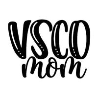 VSCO Mom Decal Sticker for Walls Car Computer Laptop Skin. for Moms who Have Girls who Like scrunchies, Water Bottles, Turtles, Metal Straws, Tea and sksksk 5.2" x 3.75" (Black)