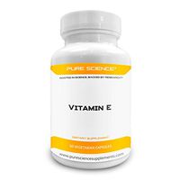 Pure Science Vitamin E (D-Alpha-Tocopheryl Acid Succinate) 400 IU with 5mg BioPerine® (Nutrient Absorption Enhancer) - Increases Immunity – 50 Vegetarian Capsules