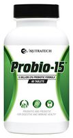 Nutratech Probio-15 Probiotics – 15 Billion CFU Probiotic and Prebiotic with Patented Ingredients for Digestive Health