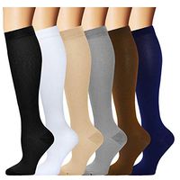 6 Pairs Compression Socks for Women&Men 20-30mmHg Medical Graduated Compression Stockings Best Fit for Nursing,Pregnancy,Travel,Flight,Nurses (Large/X-Large)