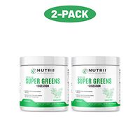 Nutrii Organic Green Superfood with Digestive Enzymes, Turmeric and Ashwagandha, Natural Immunity, Antioxidant, Veggie and Vitamin Supplement, Men and Women, Vegan 7.26 oz, 20 serv (2 Pack)