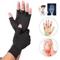 SSXY Arthritis Compression Gloves - Best Arthritis Glove Guaranteed to Work for Rheumatoid Arthritis, Carpal Tunnel, RSI Osteoarthritis & Tendonitis Open in Fingers Fingerless Fit Size S