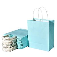 Paper Gift Bags,Kraft Paper Shopping Bags,Party Bags,Merchandise Bag, Kraft Bags, Retail Bags,Paper Bags with Handles (Tiffany Blue,8"X4.3"X11"-50 PCS)