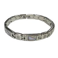 Women's Magnetic Bracelet Silver Pearl 49B
