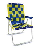 Lawn Chair USA Folding Aluminum Webbing Chair (Classic, Blue//Yellow)