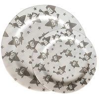 Party Joy 120-Piece Plastic Dinnerware Set | Halloween Plates | Happy Witches Collection | (60) 10.25" Dinner Plates & (60) 7.5" Salad Plates | Heavy Duty Premium Plastic Plates