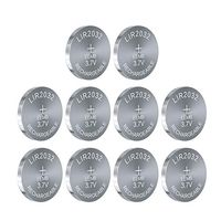 3.7V 45mAh LIR2032 Rechargeable Cell Li-ion Button Battery UL Certified for Bluetooth Earphone Light Game Controllers (10packs)