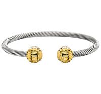 Stainless Steel"Nautical" Gold Bangle Bracelet - Medium