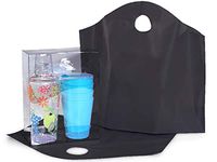 Wave Top Reusable Bags - Black Wave Top Plastic Bags Medium 18x15x6" 100% Recycled 2.25 mil (250 Bags) - WRAPS-S29FBK