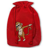 TPSXXY Funny Dabbing Monkey with Sunglasses Large Christmas Drawstring Bag Santa Present Bag Basket Gifts Sack