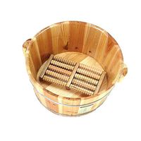 Foot Tub，Natural Wood Foot Tub for Soaking Feet，Foot Spa Wooden Tub， Foot Basin Wooden Bucket，Solid Wood Foot Soaking Barrel Bucket，with lid