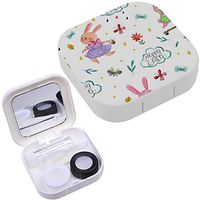 Portable Contact Lens Case Box Travel Kit Mirror + Bottle + Tweezers Container Holder [ Watercolor Easter Cute Boy ]