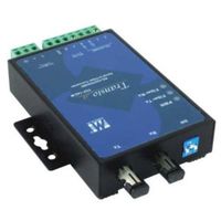 MOXA TCF-142-S-ST-T RS-232/422/485 to Single-Mode Optical Fiber Media Converter with Fiber Ring Support and ST Connector, -40 to 75°C Operating Temp.