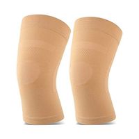 1 Pair Unisex Knee Brace, Lightweight Knee Compression Sleeve Support for Pain Relief, Joint Pain, Arthritis, Running, Biking, Basketball Sports (Color : Skin, Size : XL)