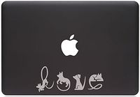 Yadda-Yadda Design Co. Dogs Spell Love - MacBook or Laptop Decal - Copyright (6.25" w x 2.5" h) (Matte Silver)